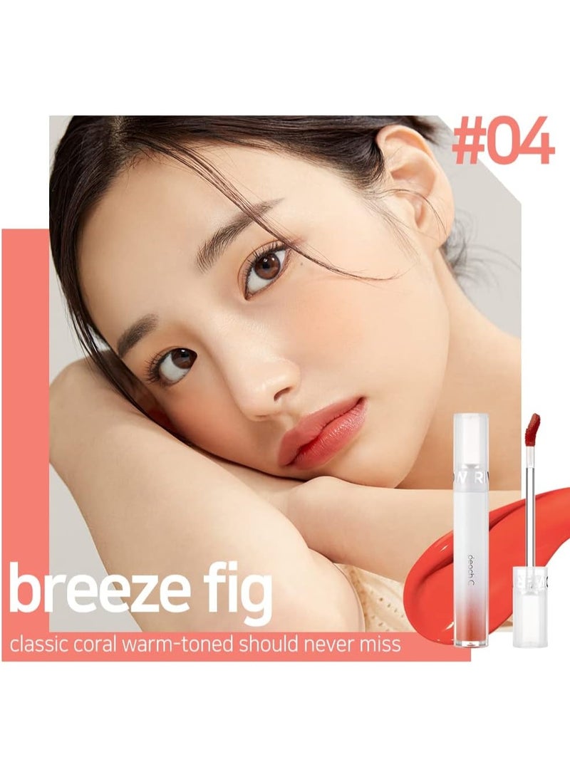 أحمر شفاه كوري Peach C River Glow – أحمر شفاه كوري فاخر – جل مائي شفاف – أحمر شفاه كوري بمظهر طبيعي – لون غني يدوم طويلاً – لمعان إضافي (لون التين) - Image 5